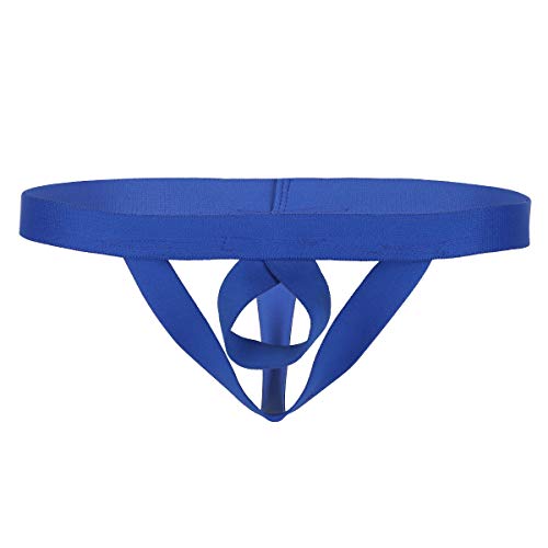 CHICTRY Tanga Transparente para Hombre Sexy T-Back Jockstrap Calzoncillos Cintura Baja Bikini Slips Transpirable Ropa Interior Sexi Briefs de Triángulo Mankini Azul Talla Única