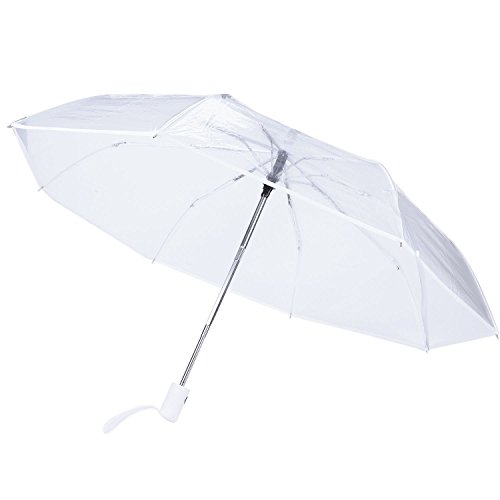 Yantan Paraguas transparente automático lluvia mujeres hombres sol lluvia lluvia coche paraguas paraguas paraguas compacto plegable resistente al viento paraguas transparente paraguas borde blanco