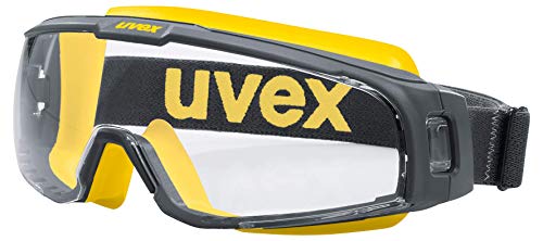 Uvex U-Sonic Supravision Extreme - Gafas Protectoras de visión Completa, Color Transparente, Gris y Amarillo