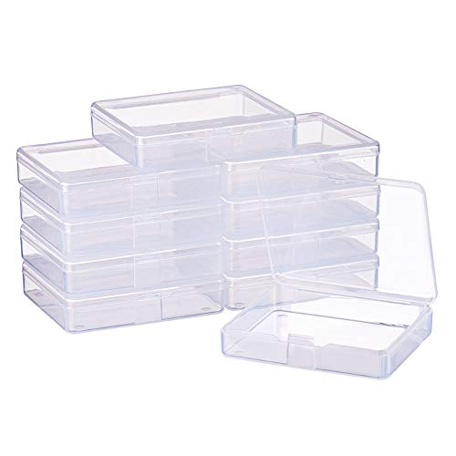 BENECREAT 18 Pack Caja de Contenedores de Almacenamiento de Plástico Transparente con Tapas Abatibles para Pastillas Hierbas Cuentas Pequeñas Joyería