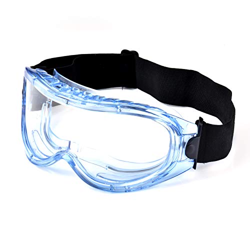 SAFEYEAR Laboratorio Gafas Protectoras de Seguridad de Obra gafas proteccion [Cinta ajustable] SG007 con Lentes Policarbonatos Protección contra Impacto Soldadura Laboral Graduadas Trabajo (SG007BU)