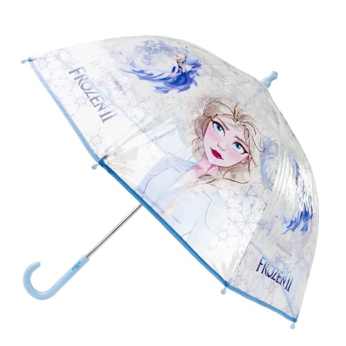 CERDÁ LIFE'S LITTLE MOMENTS- Paraguas Burbuja Transparente Manual de Elsa de Frozen - Licencia Oficial Disney, Color Azul, Talla única (2400000616)