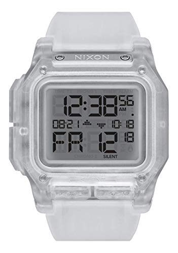 NIXON Regulus A1180 - Clear - 100 Meter / 10 ATM Water Resistant Men's Digital Sport Watch (46mm Watch Face, 29mm-24mm Pu/Rubber/Silicone Band)