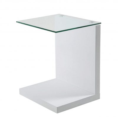Mesa auxiliar transparente de diseño cuadrada para habitación para lámpara comedor salón tienda online de artículos transparentes vidrio templado