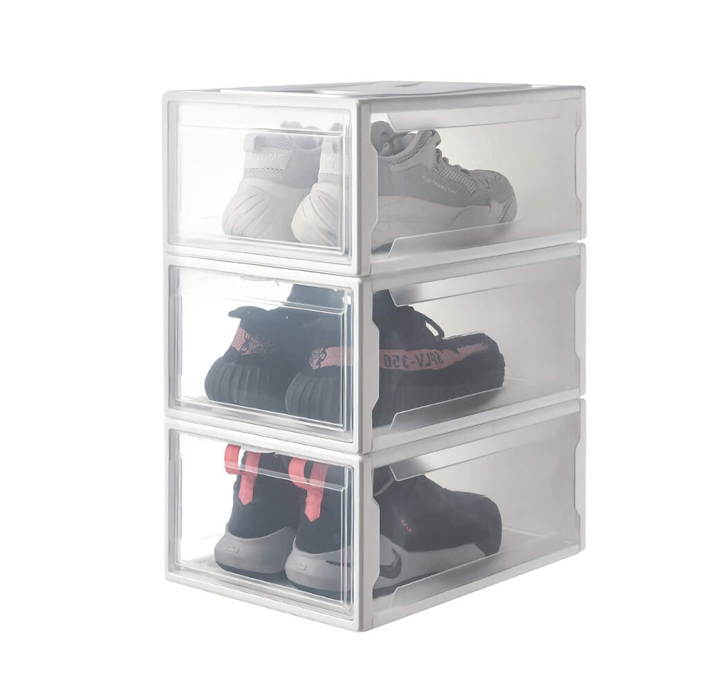 caja transparente para zapatos de plastico