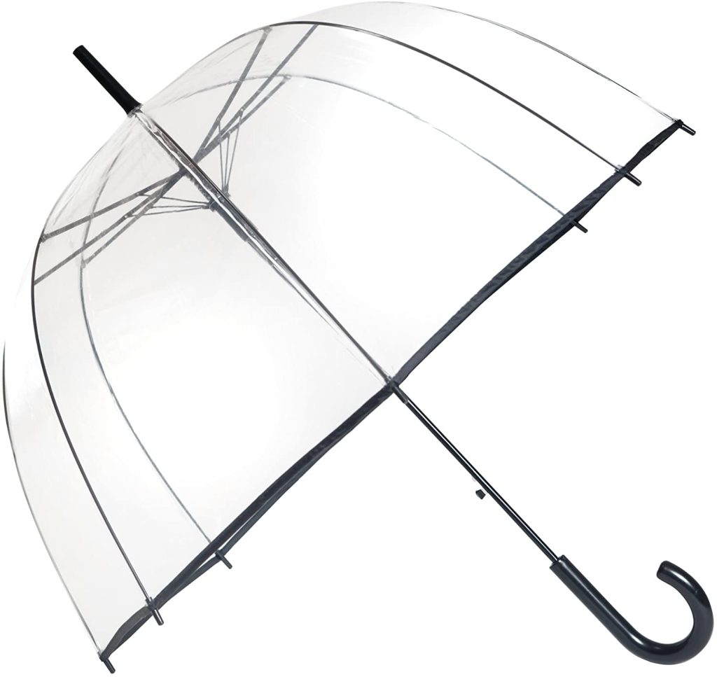 paraguas transparente pequeño de cúpula automático para la lluvia invierno