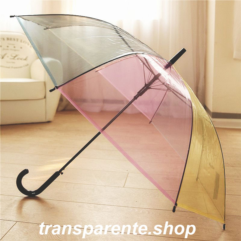 paraguas transparentes para mujer de plastico transparente automático de colores