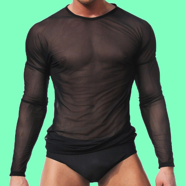 camiseta transparente negra manga larga hombre camisetas transparentes hombre tienda online 