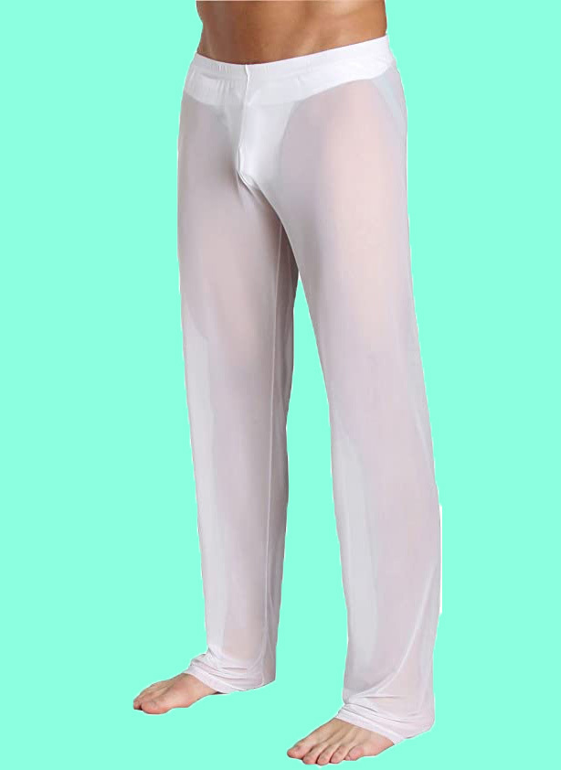 pantalones transparentes unisex para hombre mujer pantalones de rejilla transpirables transparentes pantalones translucidos