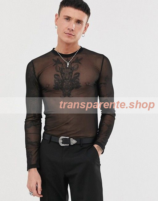 ropa transparente camiseta rejilla hombre camiseta transparente camisa transparente